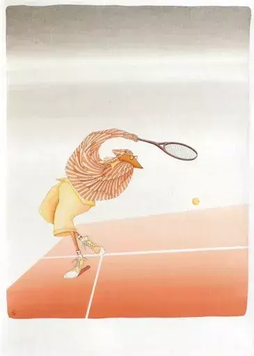 Jean-Paul GRIFFOULIERE - Zeichnung Aquarell - Tennis woman