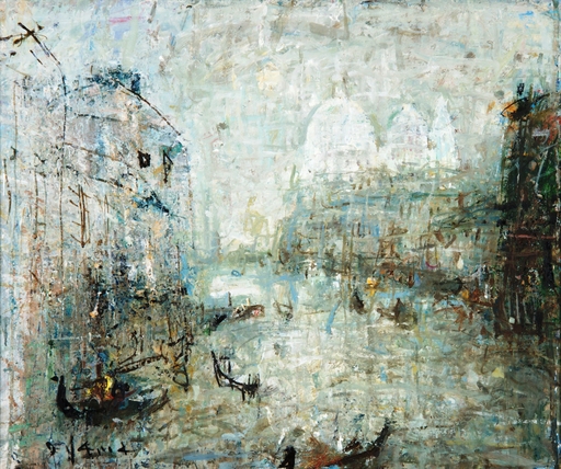 Osamu YAMAZAKI - Peinture - Venise en hiver