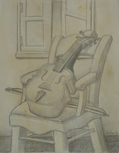Fernando BOTERO - Drawing-Watercolor - Violino