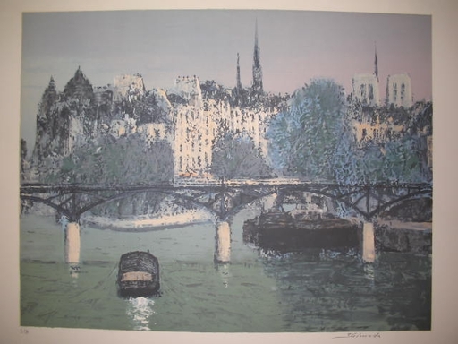 Saburo SHIMADA - Print-Multiple - Paris:La passerelle des Arts et Notre Dame,2002.