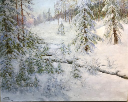 Vladimir KRIVOUTZ - Gemälde - Paysage de neige