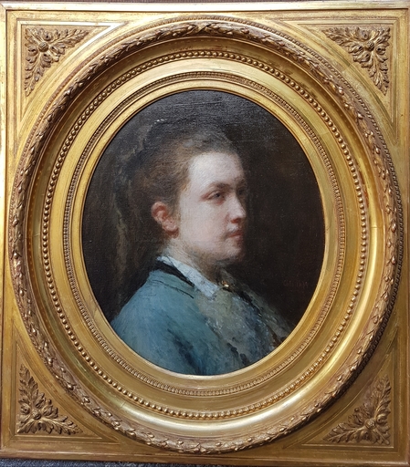 Adolphe Félix CALS - Painting - Portrait de la pianiste Jenny Godin