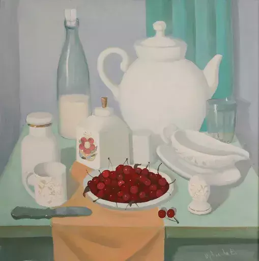Valery SHUVALOVA - Painting - Still life with cherry