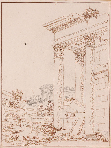 Lancelot Théodore TURPIN DE CRISSÉ - Zeichnung Aquarell - Antique Ruins, 19th century paintings