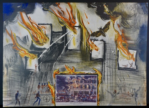 Salvador DALI - Estampe-Multiple - Currier & Ives Fire! Fire! Fire!
