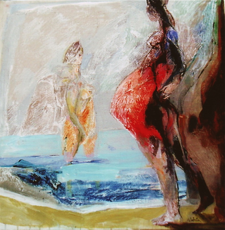 Ennio CALABRIA - Pintura - Gestante al mare