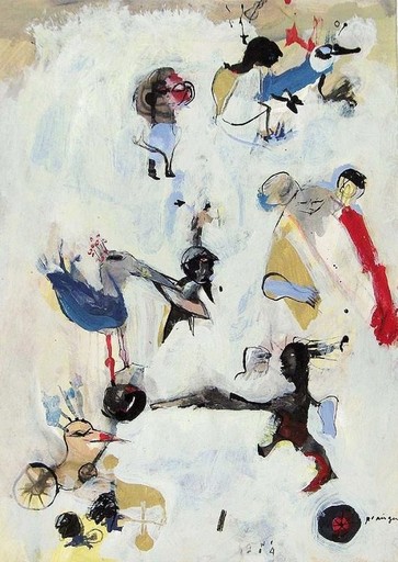 Hervé RINGER - Painting - L'homme au bâton