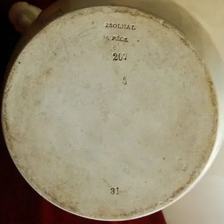 Pitcher Zsolnay Pecs Hungary with Hungarian vizsla 19 cent. by