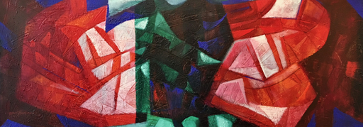 Raul Enmanuel POZO - Peinture - Formas en rojo, verde y azul