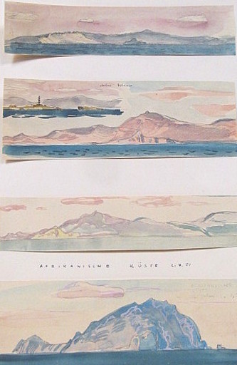 Paul MECHLEN - Disegno Acquarello - Rotes Meer - Afrikanische Küste.