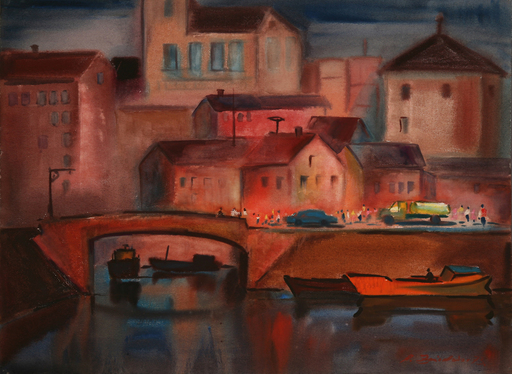 Aleksandrs ZVIEDRIS - Painting - Bridge