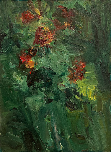 Ernesto TRECCANI - Painting - Fiori rossi, 1968