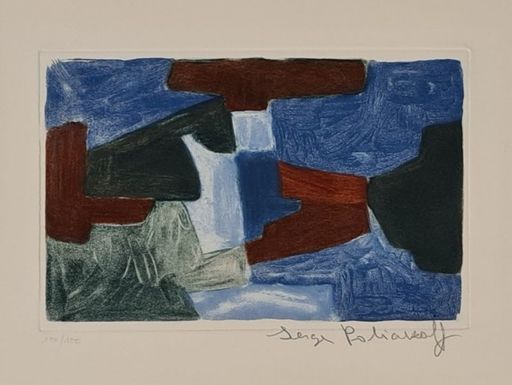 塞尔日•波利雅科夫 - 版画 - Composition bleue, verte et brune  XXXIII