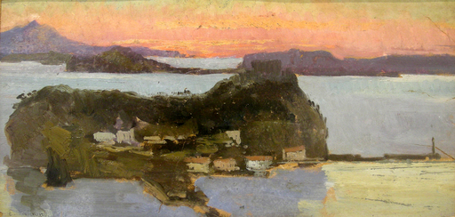 Edoardo DALBONO - Gemälde - L'isola di Nisida