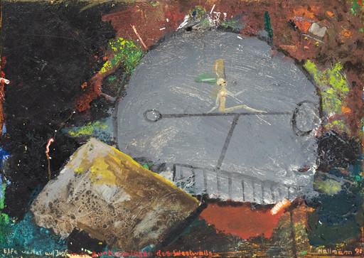 Blalla W. HALLMANN - Gemälde - 'Elfe wartet auf Josef in den Bunkeranlagen des Westwalls'
