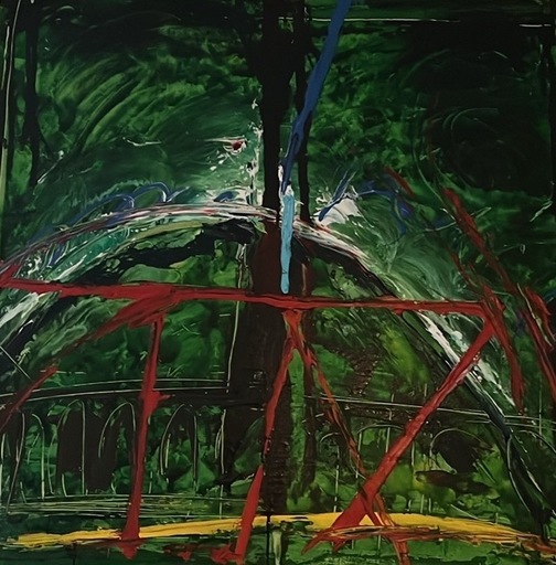 Mario SCHIFANO - Painting - Tracciato-bella giornata 