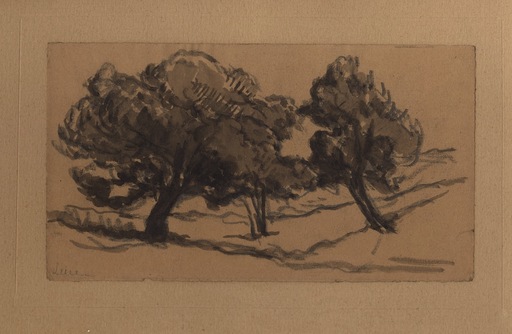 Maximilien LUCE - Drawing-Watercolor - Trois arbres