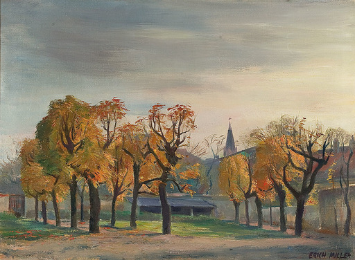 Erich Miller VON HAUENFELS - Painting - Aus dem Belvedere Garten