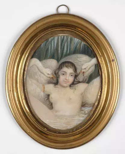Betty FRÖHLICH - Miniature - "Portrait of a young actress as Leda" miniature, ca 1820 