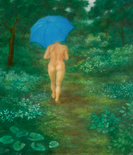 Hiromi SENGOKU - Peinture - Into the forest, where a man who brings rain lives