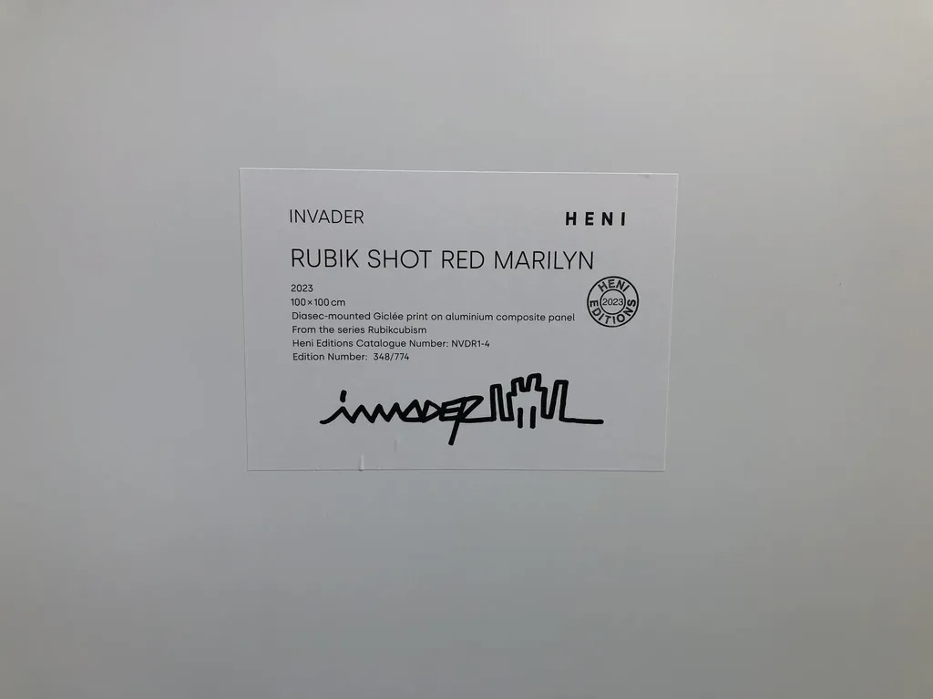 INVADER Rubik Shot Red Marilyn Ed774 Marilyn Monroe Giclee