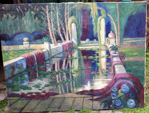 Juan RODRIGUEZ JALDON - Peinture - Jardín de la Fuente