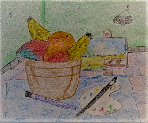 Francisco VIDAL - Drawing-Watercolor - Bodegon in the studio #3