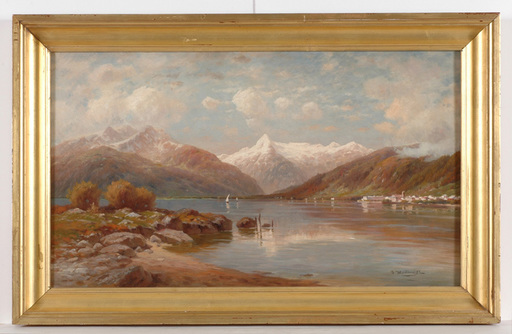 Paul HEITINGER - Pintura - "Zell am See" oil on canvas, ca. 1900