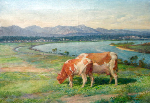 Antonio FERNANDEZ GOMEZ - Gemälde - pastando a orilla do miño