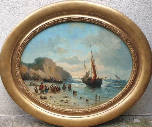 Charles Euphrasie KUWASSEG - Peinture - Marine en Normandie