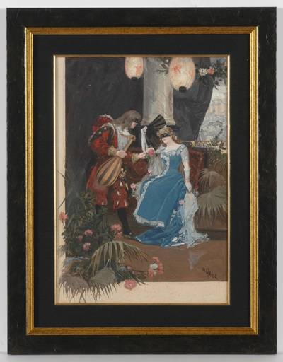 Wilhelm GAUSE - Pittura - Wilhelm Gause (1853-1916) "Scene at a masquerade" 
