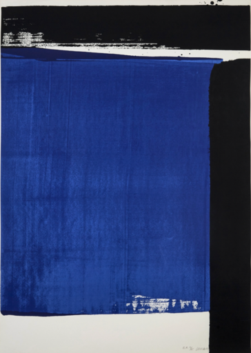 Pierre SOULAGES - Estampe-Multiple - Serigraphie bleue N 16