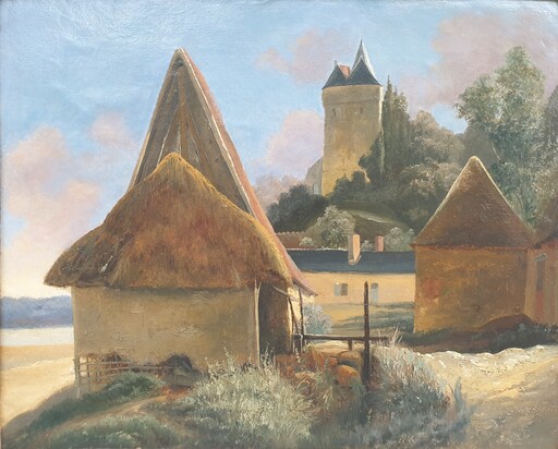 Victor LEFRANC - Peinture - Les ruines du château de Tancarville
