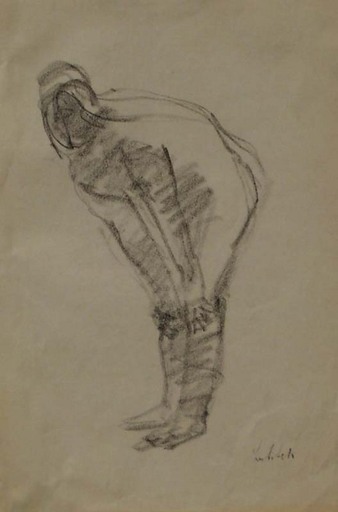 Ossip LUBITCH - Drawing-Watercolor - Study of a Woman, 1930s 