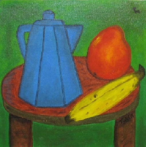 Francisco VIDAL - Gemälde - Blue coffepot