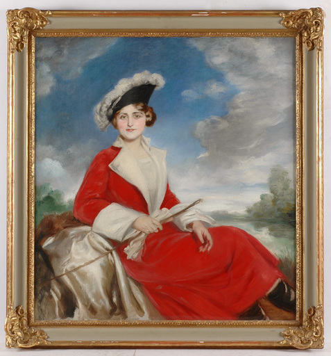 Adolf PIRSCH - Gemälde - "Portrait of Lady in Riding Dress" , ca 1900