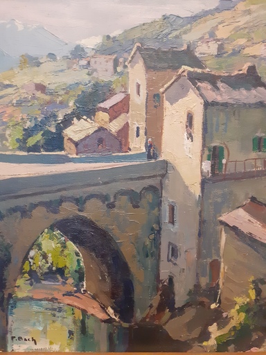 Pierre BACH - Pittura - Cortė, le pont. Corse