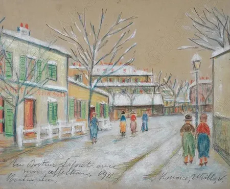 Lapin agile à Montmartre sous la neige by | Maurice UTRILLO