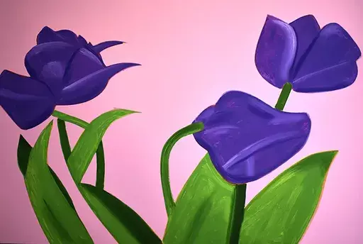 亚历克斯·卡茨 - 版画 - Purple Tulips I, from: Flowers Portfolio