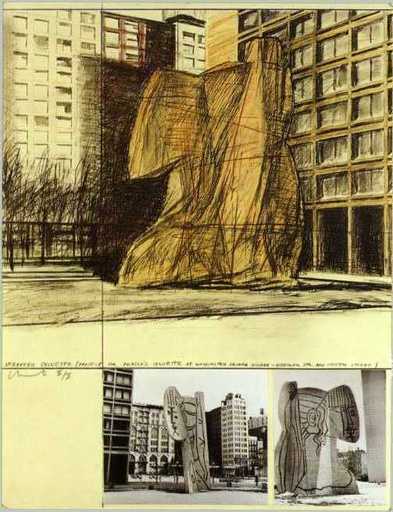 克里斯托 - 版画 - Wrapped Sylvette, Project for Washington Square Village