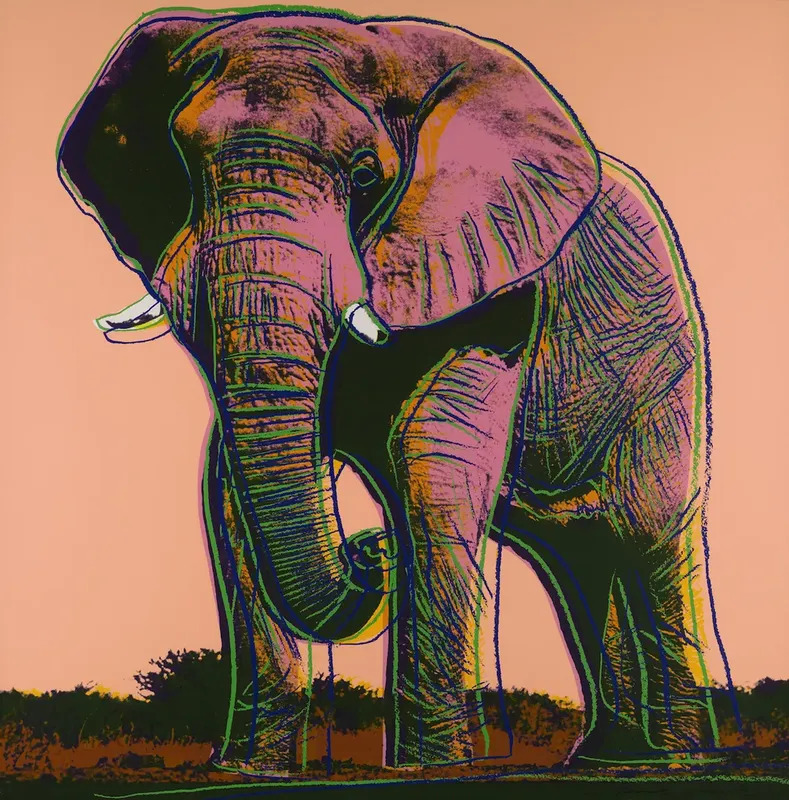 安迪·沃霍尔 - 版画 - african elephant