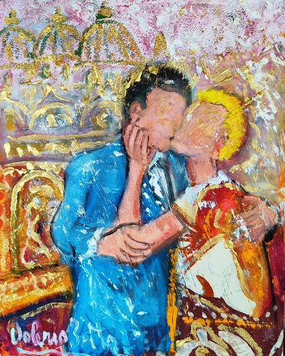 Valerio BETTA - Painting - Bacio a Venezia_ Kiss in Venice _low cost