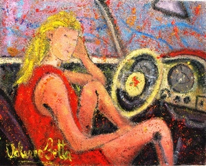 Valerio BETTA - Gemälde - Modella all'autosalone