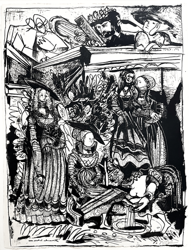巴勃罗•毕加索 - 版画 - David and Bathsheba (After Lucas Cranach)
