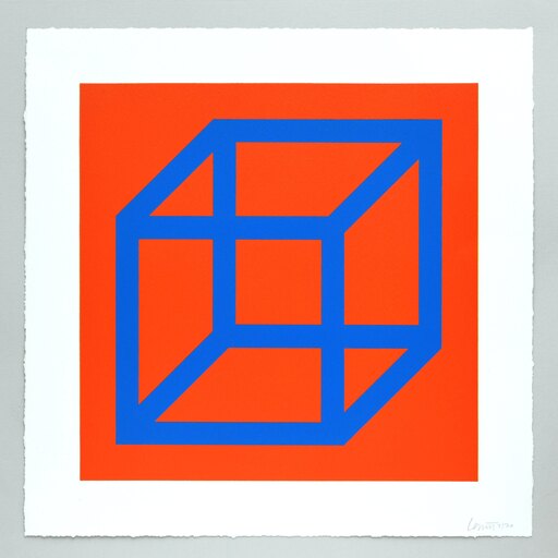 索尔·勒维特 - 版画 - Open Cube in Color on Color Plate 11