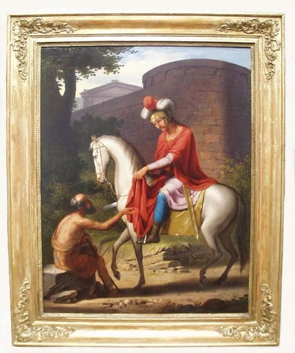 Josef I ARNOLD - Painting - Josef Arnold the Elder (1788-1879), "The Story of St.Martin"