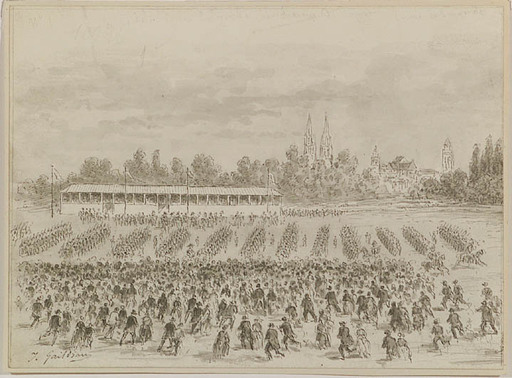 Jules GAILDRAU - Disegno Acquarello - Parade, Drawing, 19th Century