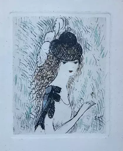 マリー・ローランサン - 版画 - Jeune fille au chapeau