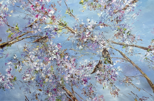 Diana MALIVANI - Painting - Blooming Branches