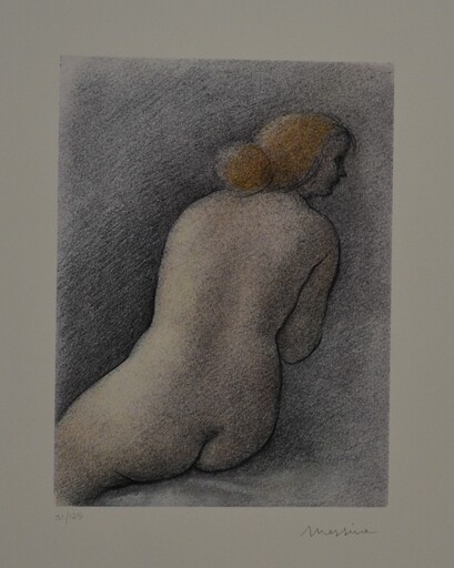 Francesco MESSINA - 版画 - nudo di schiena